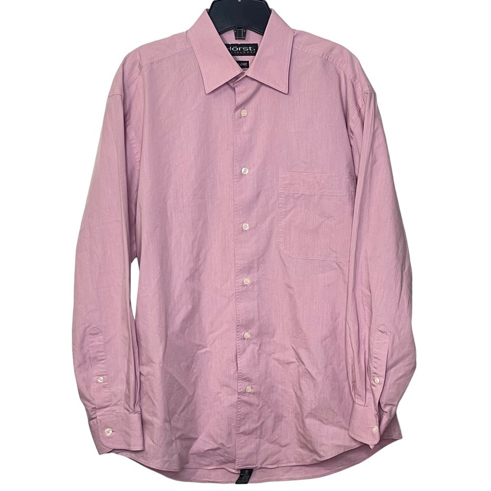 Horst Men's Pink Long Sleeved Casual Button Down Shirt Size 15.5
